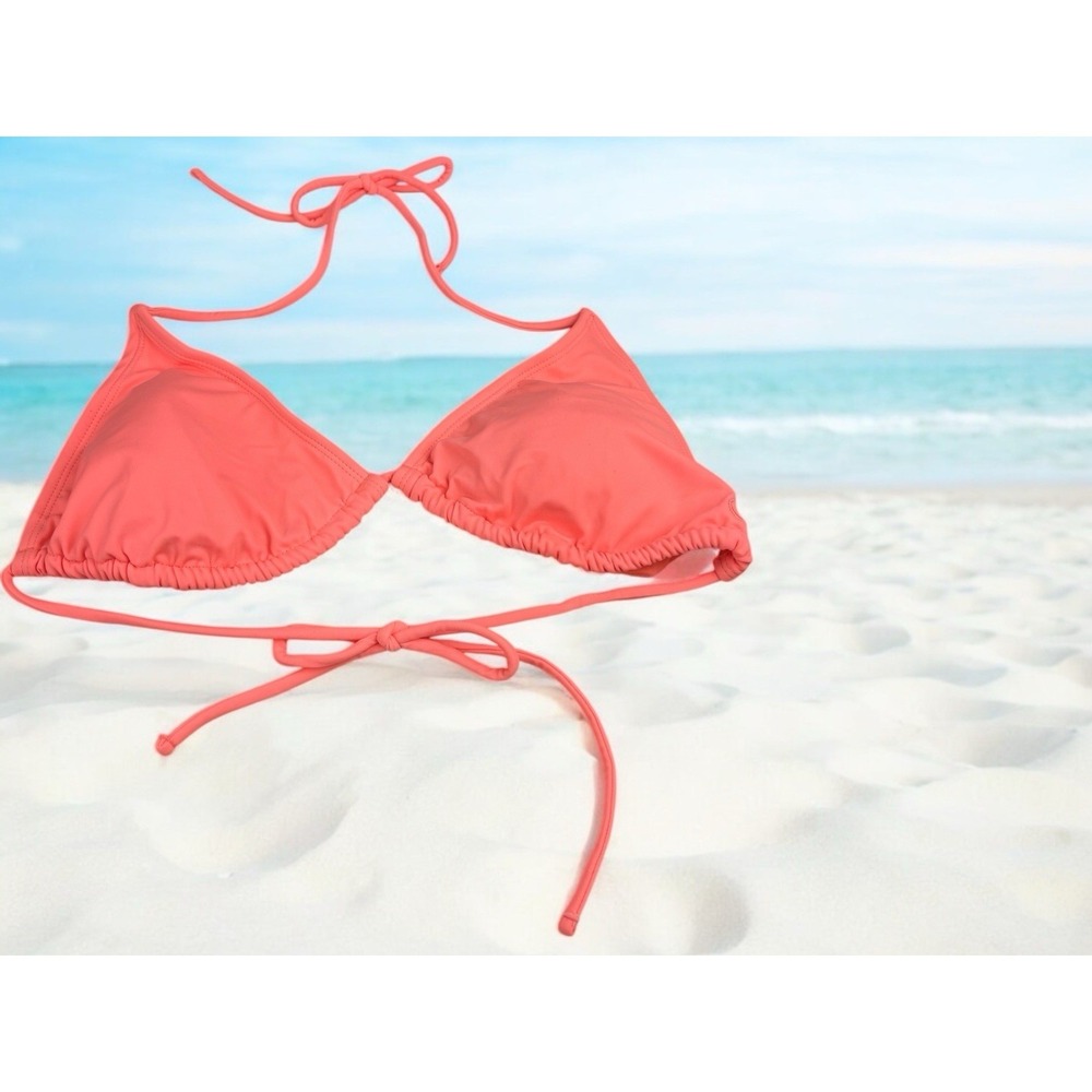Vintage OP Ocean Pacific Peach‎ Triangle Bikini Top Size XL (15-17) NWT